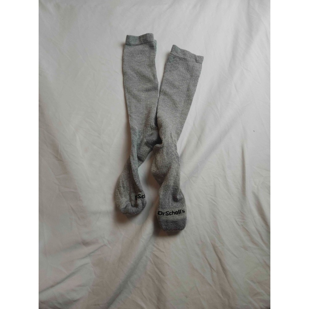 Dr Scholls Knee High Compression Socks 4-10 Gray Travel Athleisure Wellness Core